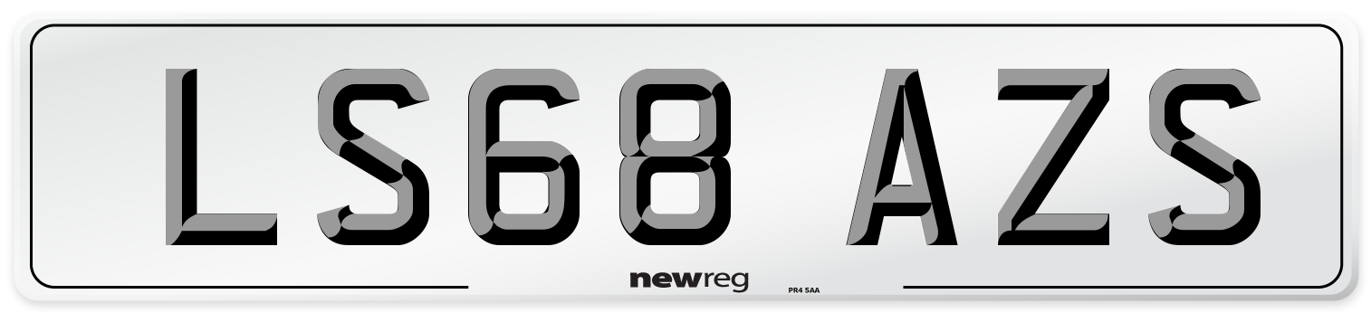 LS68 AZS Number Plate from New Reg